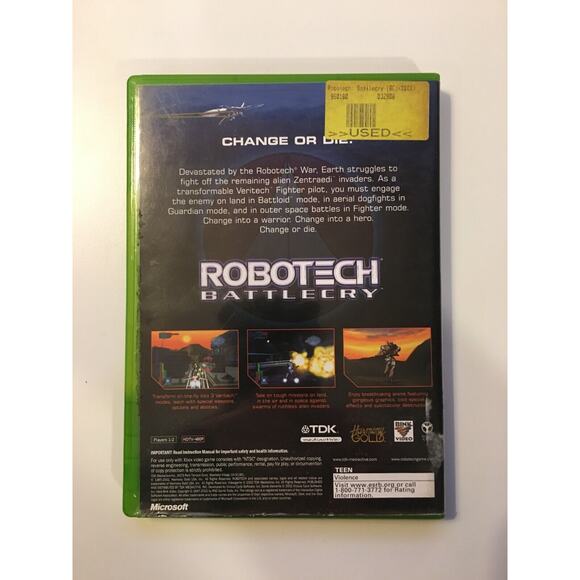 Robotech Battlecry (Microsoft Xbox, 2002) TDK Mediactive - CIB Complete W/Manual - Picture 2 of 6